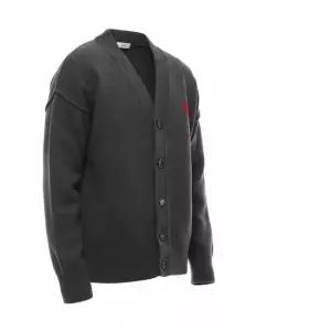 아미 25FW 남성 하트 로고 울 가디건 UKC367 018 084 M 25F)