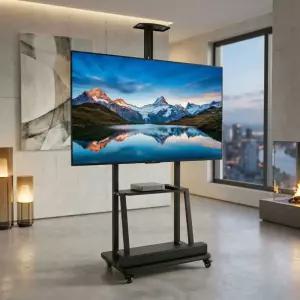 보인 이동식 TV 스탠드 티비 거치대 다용도 선반 브라켓 42~75인치 LG 삼성 호환 BS-K375