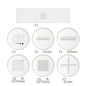 유리 0.01mm 0.5mm 0.1mm 대워터 렌즈 스테이지 교정 슬라이드 그리드 크로스 현미경 접안 렌즈 마이크로