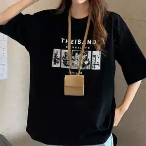 여성 박스티 반팔티 캐주얼 여름 유행 티셔츠