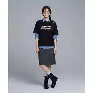 매장정품 NATIONALGEOGRAPHIC N262UTS902 소로나 쿨 하트로고 세미오버핏 반팔 티셔츠 BLACK N262UTS902099