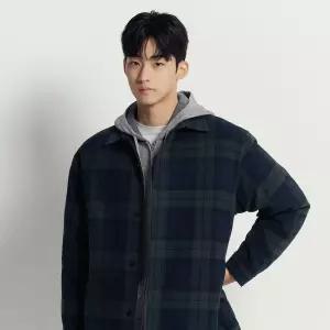 빈폴 멘 블랙워치 패딩 셔츠 그린 BC5X64CP4M 5X644M