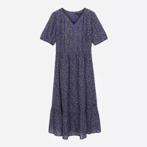 레이스 배색 브이넥 원피스_T254AOP224W