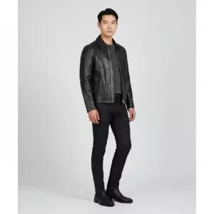 26SS 블랙 클래식핏 램스킨 숏 자켓 6027 BLACK