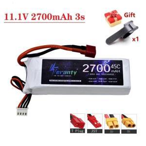 11.1V 2700mAh 3S 45C 리포 배터리 RC 자동차 비행기 보트 드론 쿼드콥터 예비 부품 3s