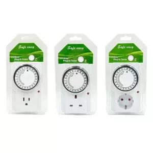 EU UK US 타이머 플러그 소켓 24시간 주기 콘센트 전기 기계식 스마트 스위치 22A EU Plug