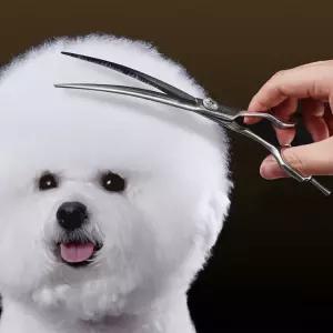 바비온 ML 애견 커브 미용 가위 털 커트 18.5cm(7.5인치) 1개