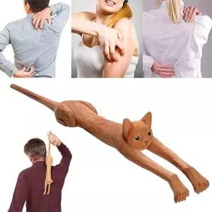 Pc 백 Scratcher 튼튼한 나무 Scratchers 긴 핸들 긁는 가려움증 고양이 모양의