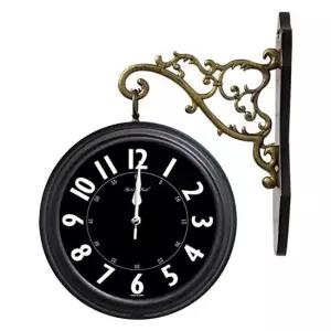 GPM2303 교육용 양면 벽시계 진밤색 블랙 제조한국 양면시계 인테리어시계 모던벽시계