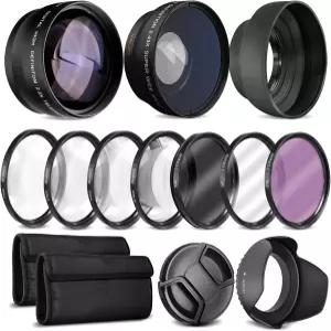 니콘용 울트라 디럭스 렌즈 키트 니콘 D3400 D3500 D5600 18-55mm 포함 소니 A7 A7III 28-70mm A6000 A6400