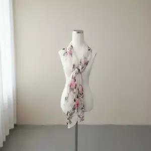 ( )플로럴 패턴 시스루 롱 머플러 155x50cm 여성 봄 여름 스카프