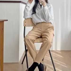 [클리어런스]가을 핀턱 코튼 항아리핏 통 팬츠_5