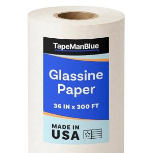 GLASSINE 페이퍼 91 4CM 91 4M 무산성 베이킹 미국산 화이트 보관 36인치 용지 아카이브 25파운드 삽화 글라신지 보호 포장용 3KG 11 식품 포장 300피트