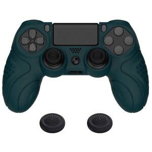 PS4 컨트롤러용 플레이바이탈 케이스, 케이스 액세서리, 스틱 그린) 2개 손잡이 팩(가디언 스킨, 캡 프로 슬림 에디션, 방지 레이싱 미끄럼 플레이스테이션 인체공학적