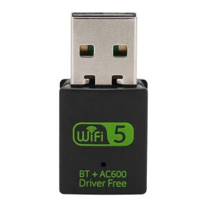 전문가용 600MB WiFi 블루투스 4.2 동글 네트워킹 카드 무선 수신기 드라이버 in 1 랜 안테나 어댑터 RTL88