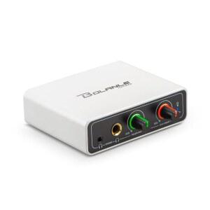 라이브 스트리밍을 위한 볼란 DAC USB 연결합니다 인터페이스 유튜브 사운드 틱톡 모바일에 5MM 어댑터에 스테레오 카드 휴대폰 입력 오디오 아이폰 인스타그램 믹서를 USB 안드로이드용 위해 AUX 녹화를 OTG
