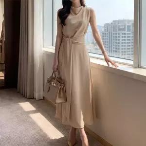 [하프클럽/]여자 봄 여름 데일리 드레이프 민소매 롱원피스