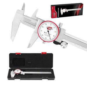 STANDARD GAGE 15 2CM 6인치 범위 마이크로미터 다이얼 SAE 스틸 기계식 스테인리스 도구 5CM 정밀 다이얼 정확도 1인치 측정 아날로그 4방향 금속 수동