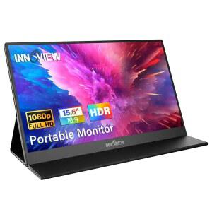 INNOVIEW 휴대용 모니터 15 6인치 FHD USB 스위치 HDMI 데스크톱 태블릿 1080P 스피커 보조 보호 케이스 내장 PS5 외부 휴대폰 포함 XBOX 노트북 맥북