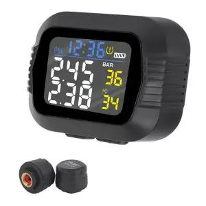 오토바이 TPMS 타이어 압력 모니터링 시스템온도 알람외부 센서 2 개 포함모토 실시간
