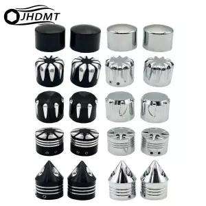 오토바이 CNC 프론트 액슬 너트 커버 캡 Harley Sportster XL 883 1200 Dyna Street Bob VRSCA V Rod Touring Softail
