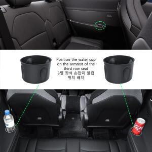 테슬라 호환 모델 Y L 6인승 2026 3열 좌석 측면 병 홀더용 실리콘 워터컵 패드 내장형 액세서리