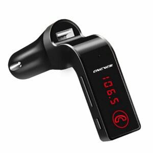 차량용 블루투스 FM 송신기 TIANSHILI 핸즈프리 AUX 마이크 안드로이드 플레이 자동차 TF 수신기 카드 폰용 USB 드라이브 기타 키트 블랙 포함