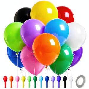 LOLSTAR 풍선 장식, 100피스 다양한 색상 생일, 샤워, 원형 30.5CM(12인치) 베이비 파티 라텍스 결혼식, 적합 /화환용, 아치 장식에 가족, 프라이드 무지개, 벌크,