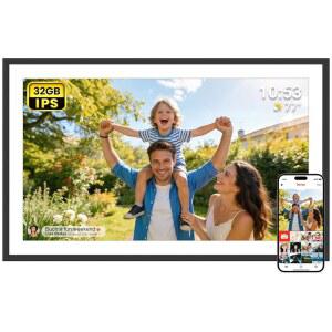 FRAMEO 15.6인치 32GB 대형 디지털 포토 선물 사진 터치 스크린, 위한 통한 액자 공유가 자동 HD WIFI, 앱을 엄마를 공유 /비디오 프레임, 인스턴트 IPS 있는 회전