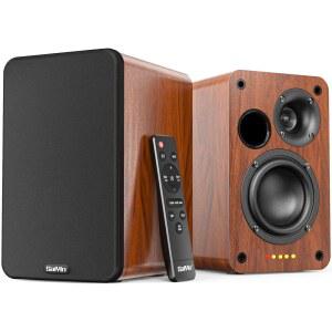 SAIYIN 블루투스 북쉘프 스피커 30W 전원 PC 광학 턴테이블 RCA 우퍼 75인치 TV용 스피커 AUX 입력 TV