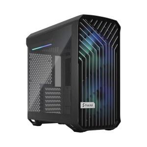 FRACTAL DESIGN TORRENT 컴팩트 RGB 블랙 그릴 패널 2개 PC 틴트 - C ATX 강화 게이밍 흡입을 팬 최대 미드 공기 포함 위한 오픈 에어플로우 사이드 라이트 180MM 유리 타워 PWM 타입 케이스