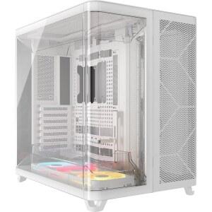 CORSAIR AIR 5400 LX-R RGB ICUE 트리플 높은 공기 3개, 설치된 리버스 지원 케이스 팬 - 흐름 PC 사전 미드타워 챔버 링크 화이트 저소음, 로터 마더보드 덕트,