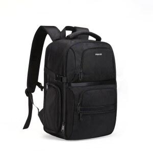 MOSISO 카메라 백팩, DSLR /SLR /미러리스 카메라 케이스, 측면 퀵 액세스 사진 여행 가방, 15-16인치 노트북 수납 공간 및 레인 커버 및 전면 포켓 3개, 캐논 /니콘 /소니와 호환, 블랙