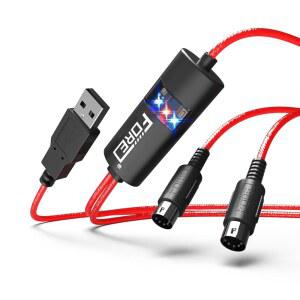 FORE MIDI TO USB 인터페이스 타입 5피트 IOS 안드로이드 케이블과 신디사이저 포함 9M 키보드 DEIVCE와 OS와 호환 가능 출력 레드 윈도우 입력 MIDI 호환