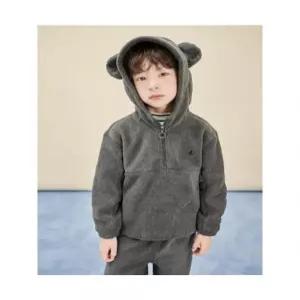 빈폴 키즈 플리스 곰돌이 긴소매 반집업 & 긴바지 2PCS 상하 세트 애쉬 (BI5X41
