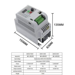 NFLIXIN VFD 2.2-7.5KW 220V 단상-3상 변환기 가변 주파수 드라이브 모터 인버터 속도 컨트롤러