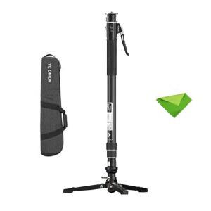 페달 베이스가 있는 YC 어니언 피네타 후지 소니 니콘 스탠드 캐논 카메라, 하중 DSLR 프로 최대 퀵 모노포드, 위한 카본 등을 라이트 파이버 플레이트가 모노포드 경량 11파운드 5KG 여행 짐벌 / 릴리스