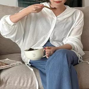 벨라니 시스루 루즈핏 스트링 가디건 87861 빅사이즈 여성의류