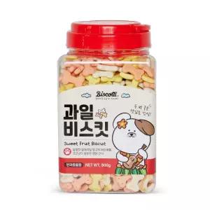 비스코티 강아지 과자 간식 훈련 대용량 과일비스킷 800g, 1개
