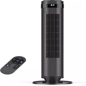 침실용 OLIXIS 타워 선풍기 리모컨 포함 28dB 조용한 바닥 스탠딩 12시간 타이머 5단 속도 4모드 LED