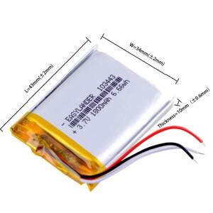 3선 3.7V 103443 1500mAh 충전식 리튬 이온 폴리머 배터리
