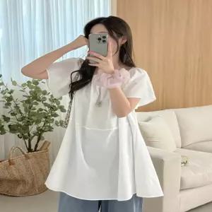 [데일리,귀여운아방핏] 샤를티 스퀘어 밴딩 반팔 레이어드 원피스 87974 빅사이즈 여성의류