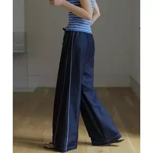 FRENCHCHIC [데님라이크] 헤이리 스티치 와이드 밴딩팬츠여름VER_52PT1819