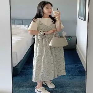 스크런치SET 플라워 뷔스티에 원피스 (one color) 안감OK
