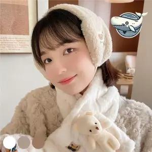 귀여운 양털 곰돌이 패치 따뜻한 귀마개 겨울귀마개 방한무지귀마개 방한귀돌이 귀돌이
