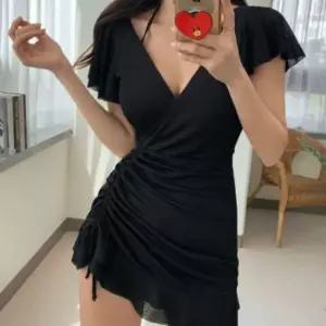 [하프클럽/]셔링 홀터넥 체형커버 원피스 수영복 GOT-1006457