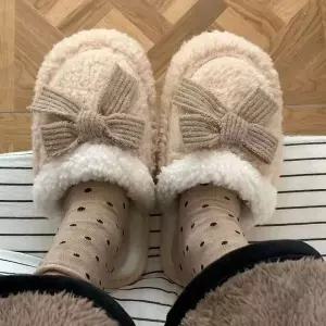 [하프클럽/]털겨울슬리퍼 방한양털실내용 여성거실화 베이지