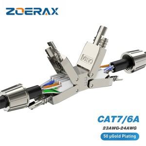 ZoeRax Cat6A Cat7 케이블 익스텐더 정션 어댑터 RJ45 커넥터 박스 Lan 확장 전체 차폐 도구 없음