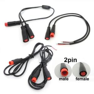 M8 2pin 케이블 연장 와이어 남성 여성 방수 커넥터 24awg 2A 0.8A 전기 자전거 m20