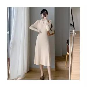 스커트 이너 여성원피스 미디엄 슬립 폴라넥 니트원피스 OOTD3